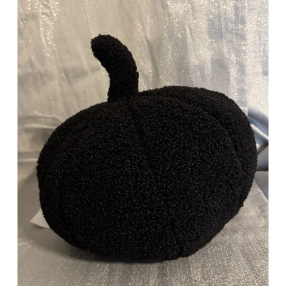 Pair of New Plush Jack-o'-Lantern Decorative Pillows•Black&White•Fall•Halloween